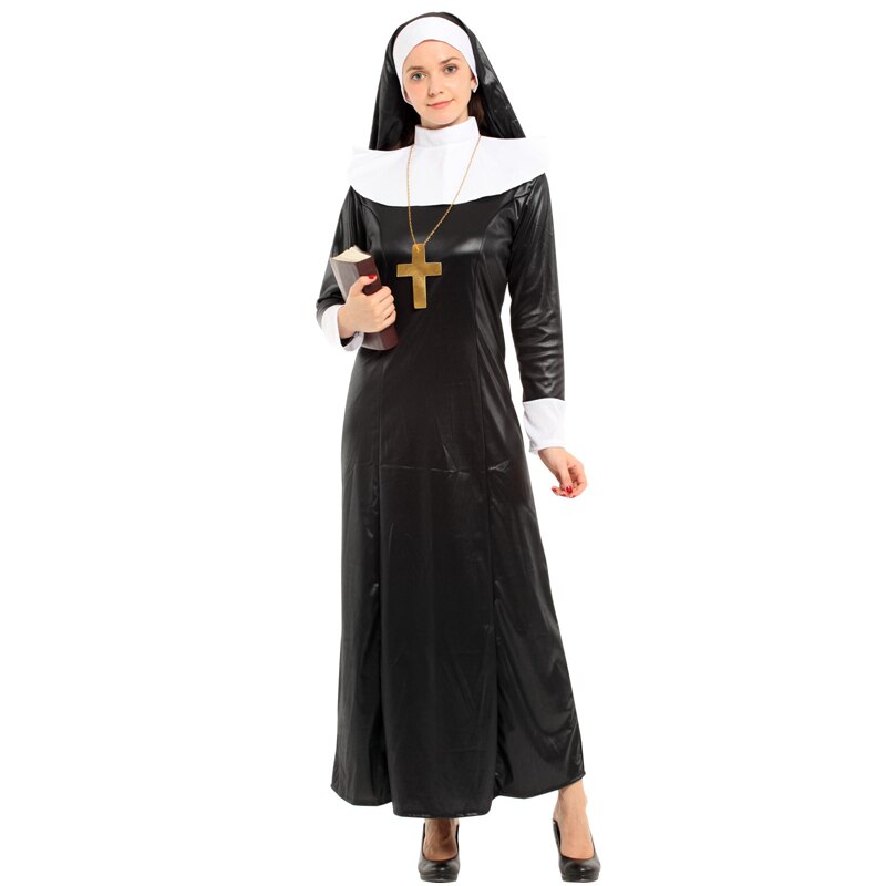 Voksen edel nonne kostyme for kvinner halloween kostymer purim karneval år maskerade fest fancy kjole