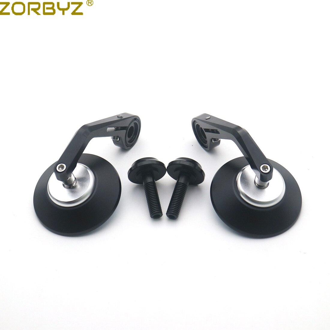 ZORBYZ Motorcycle Black CNC Aluminium Round Handlebar end Side Mirror 12mm Bolt-on For BMW R nineT Scrambler Urban HP4 S1000R: Black and Silver