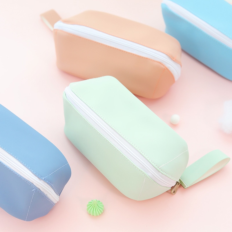 estuche escolar Alta capacidad Kawaii estuches escolares Color sólido estuche lapices material escolar estuche para lapices estuches para el colegio papeleria pencil case lapicero portalapices