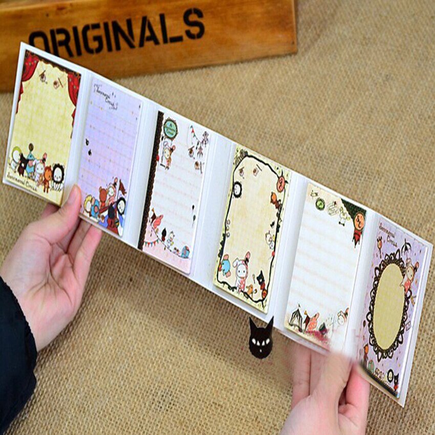 Kawaii Sentimental Circus Rabbit Notepad / Memo / 6 Fold Sticky Note Pad / Notebook Retail