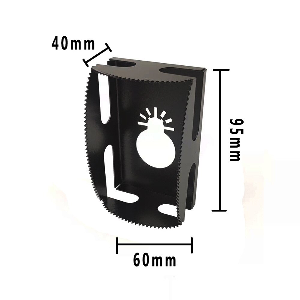 Square Slot Cutter Woodworking Square Hole Cutter Saw Tool Gypsum Board Slotter Drill Bit Hole Puncher Woodworking Tools: 60x95mm black 2