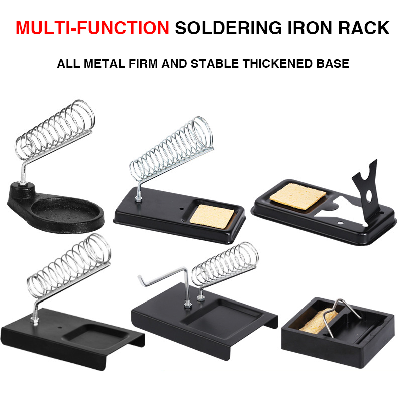 Electric Soldering Iron Stand Full Metal Holder Multifunction Soldering Iron Stand High Temperature Resistant Welding Tin Tools