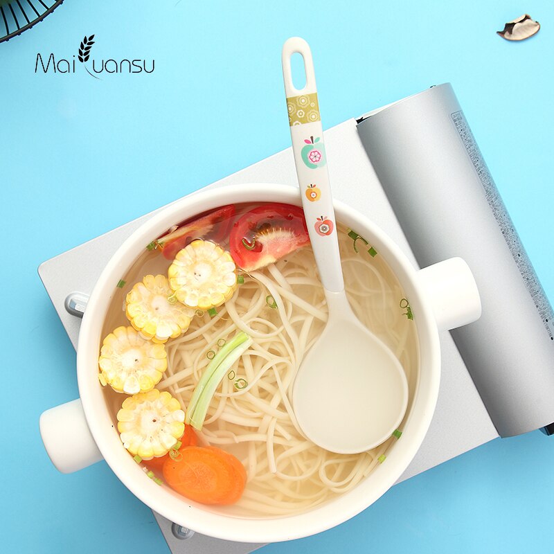 Maiyuansu Japanese Long Handle Soup Ladle Eco-Friendly Bamboo Dinner Soup Spoon For Restaurant Kitchen Accessories Soup Scoop