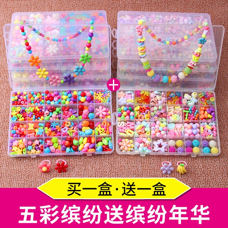 2 æske gør-det-selv perler legetøj til børn håndlavede halskæder armbånd smykker fremstilling af perler sæt sæt pædagogisk legetøj perles pour enfant: D