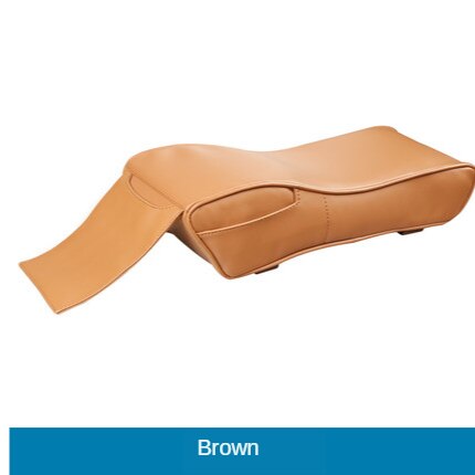 Leren auto armsteun kussen auto middenconsole stoel armleuningen box covers bescherming hand verhoging steunen accessoires: Bruin