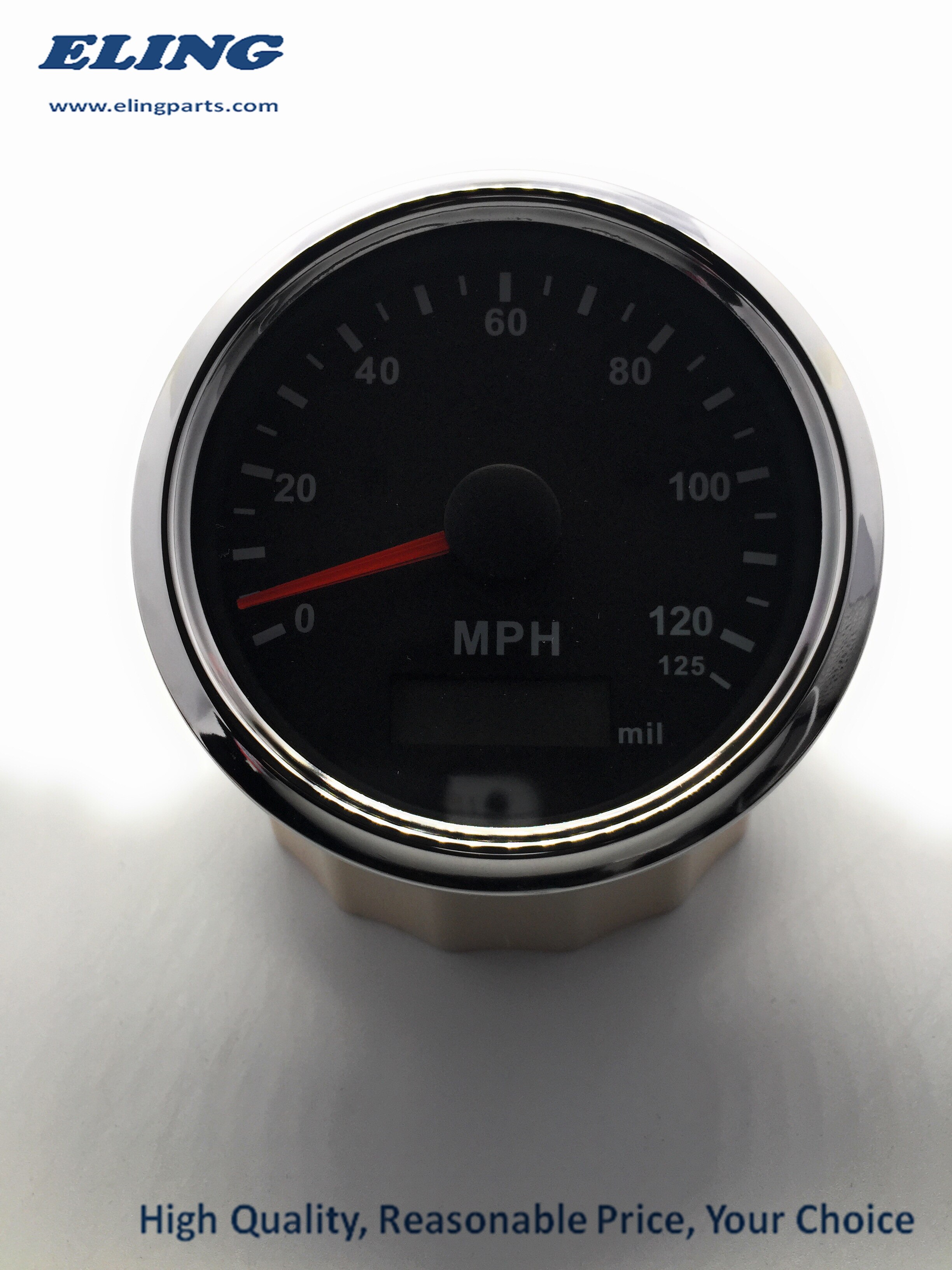 85mm MPH GPS Speedometer Odometer 125MPH Mileage Adjustable Overspeed Alarm for Boat Car Truck Motorcycle