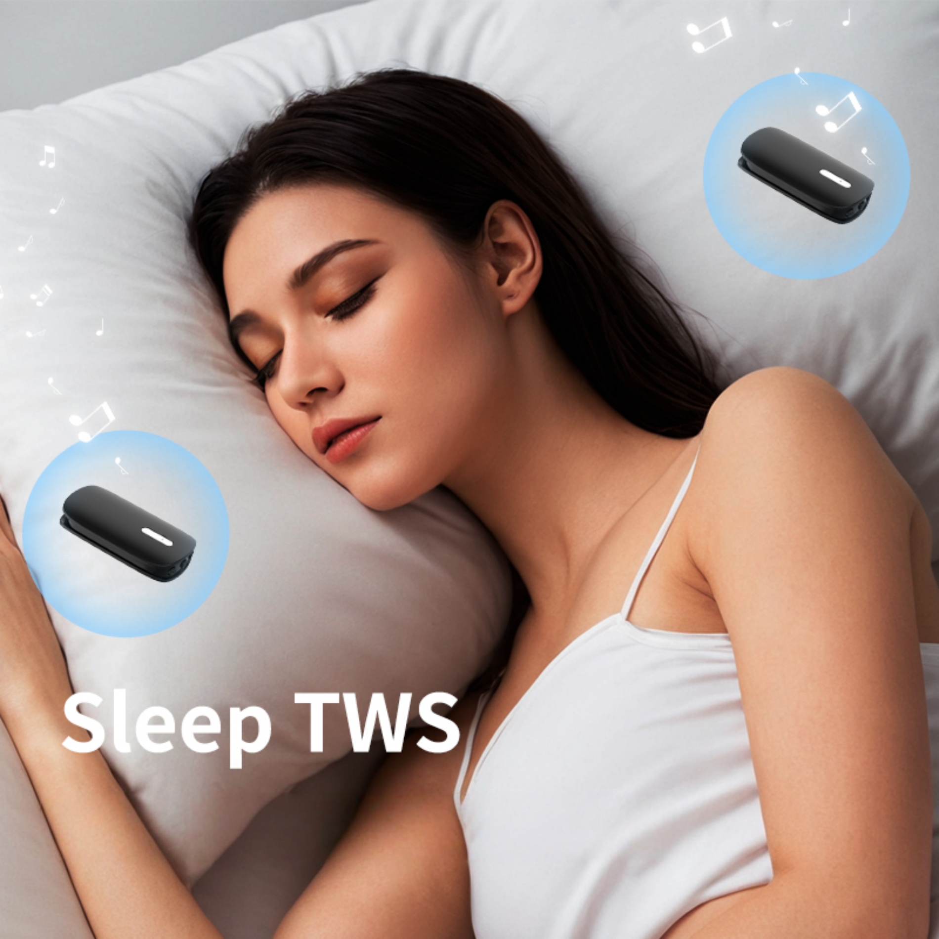 Bluetooth-högtalare, bluetooth 5.49, - sömnhögtalare, benledningshögtalare, tidsinställd sömn, , 72 timmars batteritid, främjar sömn,: Svart