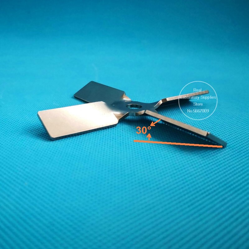1 set lab rostfritt stål fyrbladiga omrörare tvärblad med omrörande omrörare