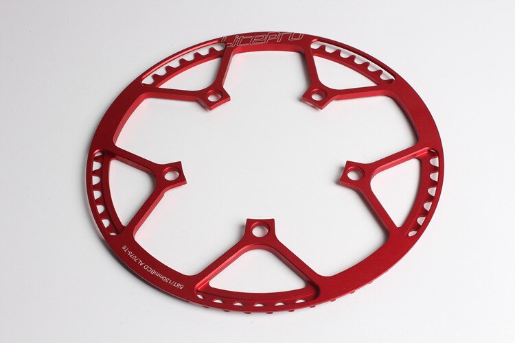 Litepro 130mm bcd kedjekrans i aluminiumlegering 45t-58t hopfällbar cykelskiva med skydd ultralätta cykeldelar: 58t röda