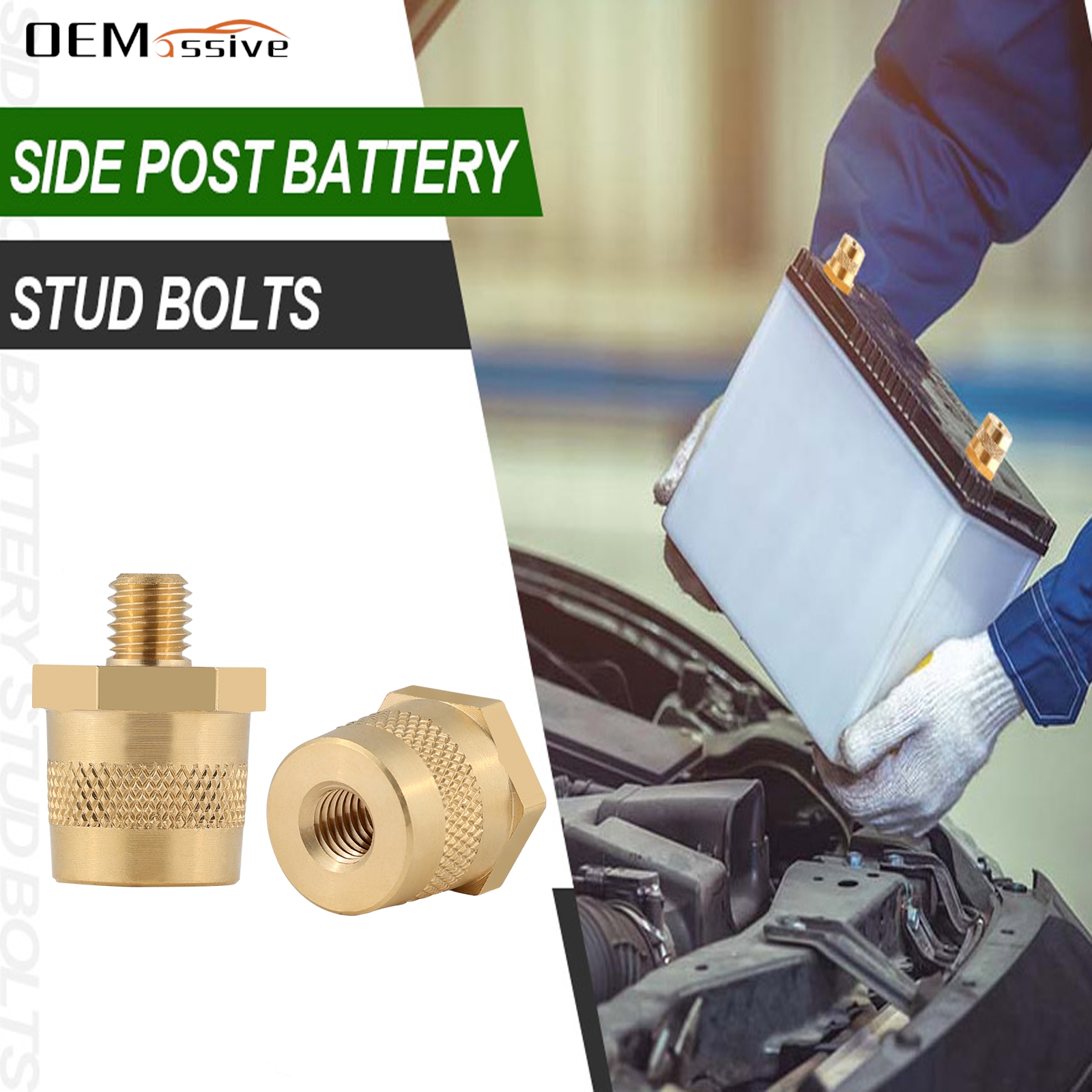 Battery Pole Adapter Pair Positive Negative Battery Post Terminals with Male Thread M8 Battery Stud Connector car Accessories