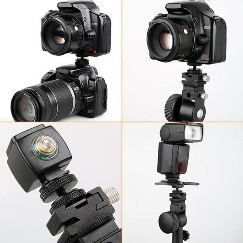 Metalen Statief Mount shoe Adapter 1/4 inch Schroef Met Dubbele Laag voor Camera Statief Hoofd Microfoon Mic Mount Bracket