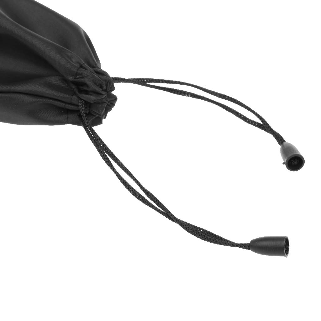 Outdoor camping awning tent pegs storage bag with drawstring - black