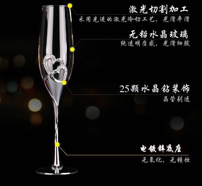 Champagneglas fløjter perfekt til bryllup 1 stykker luksus krystal ristende fløjter og vinglas: -en
