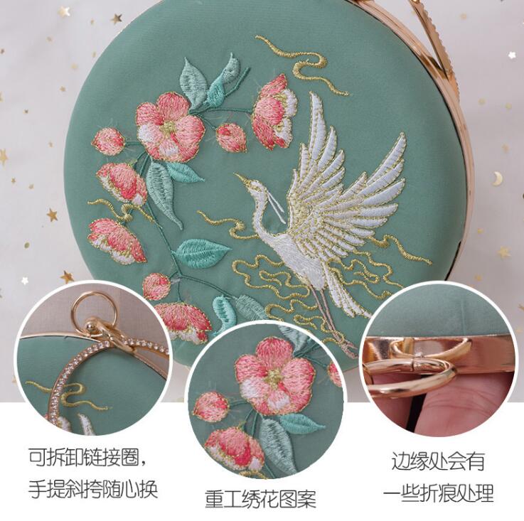 Angelatracy nouveauté oiseau chinois Floral Cheongsam frais classique Hanfu circulaire Messenger sac jour embrayage sacs à main
