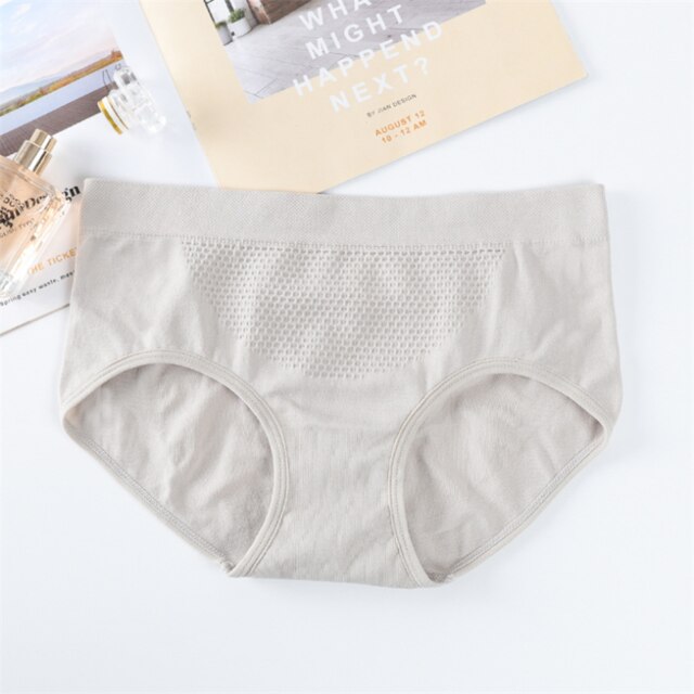 Warm Palace Panties Lingerie Soft Women Elastic Honeycomb Briefs Underpant Female Breathable Cozy Cotton Menstrual Underwear: 2