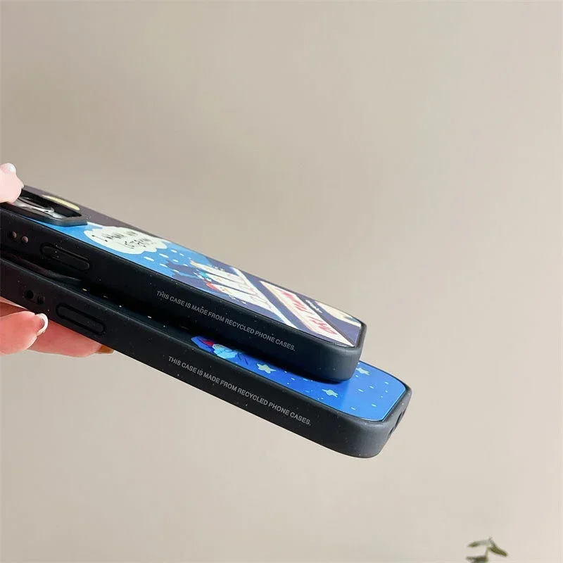Magnetisk sort frostet telefoncover med blomstermotiv i koreansk museumstil til iphone 13 14 15, 16 pro max