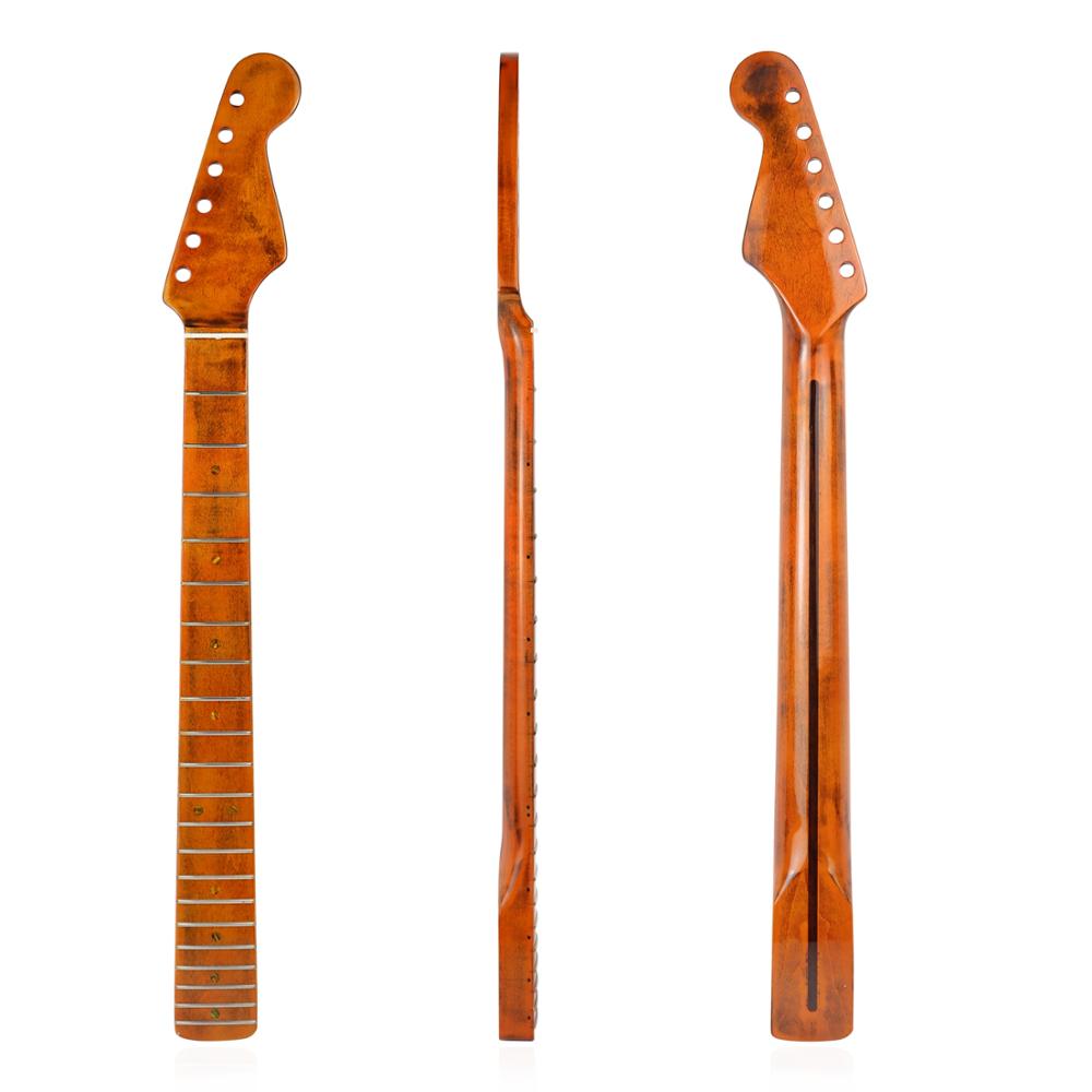 Muspor vintage elektrisk guitarhals 21 bånd gribebræt ahorn hals udskiftning til st strat guitar dele tilbehør