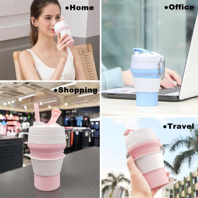 Coffee Mugs Travel Collapsible Silicone Cup Folding Water Cups Food Grade Drinking Ware Mug Tea Coffee Cups
