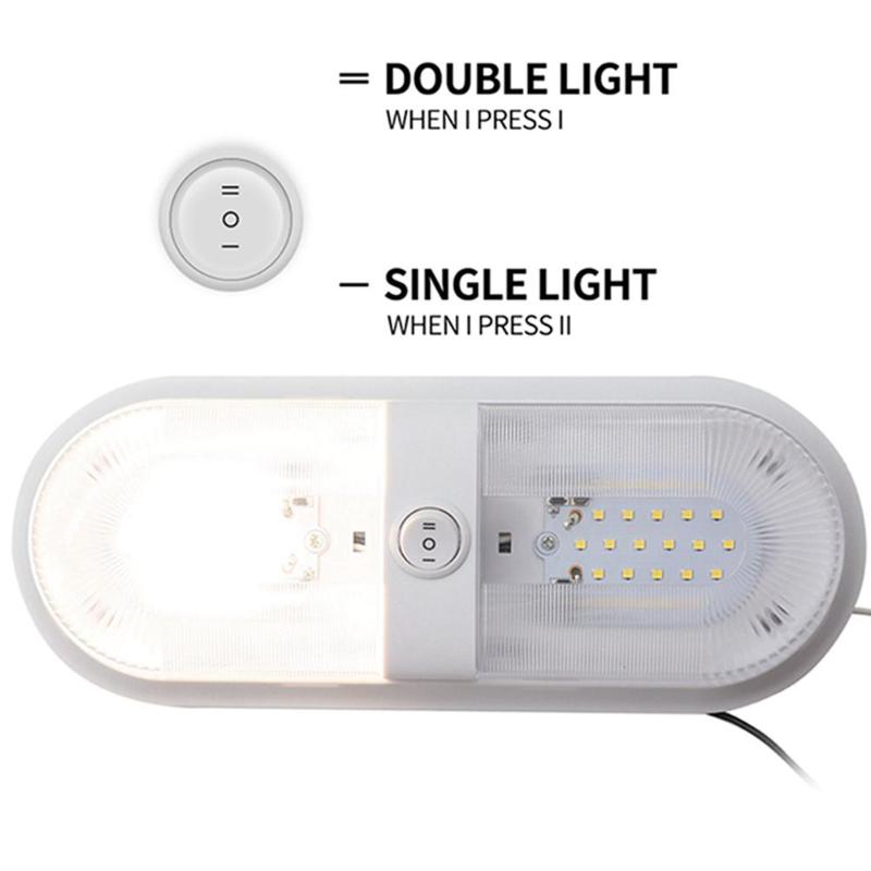 48 LED Ceiling Dome Light 12V/24V with On/Off Switch for RV Marine Yacht Camper Low Consumption and Energy Saving