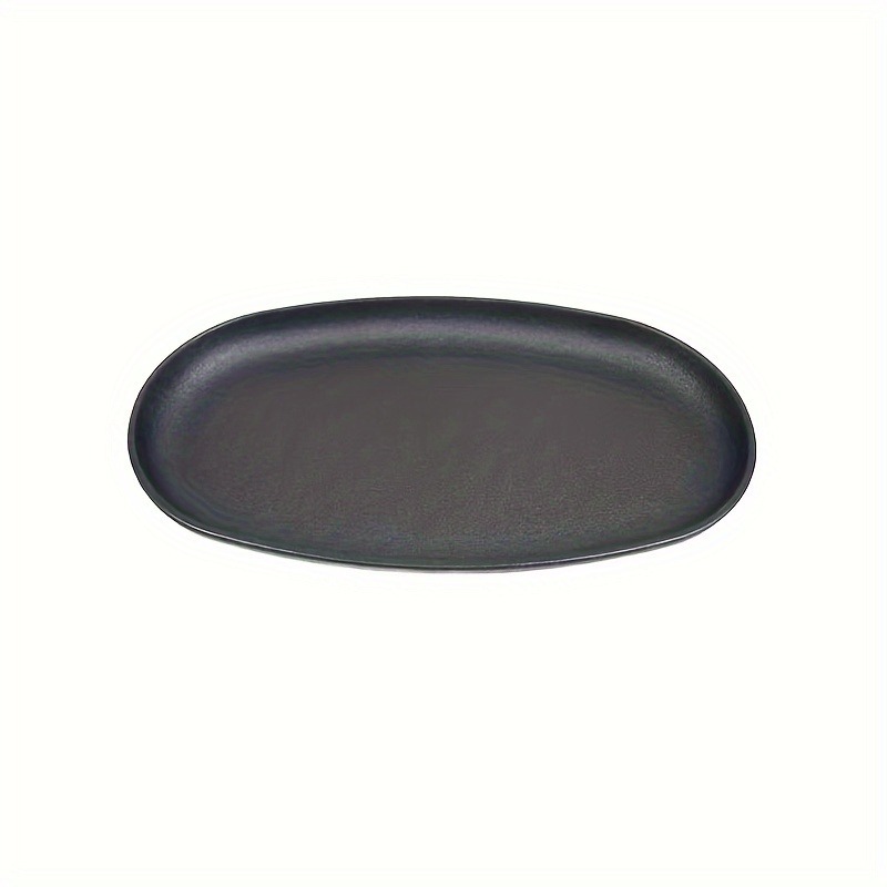 A three in one cast iron baking tray Iron plate cast iron oval steak pan Home gas barbecue, grilled fish dish