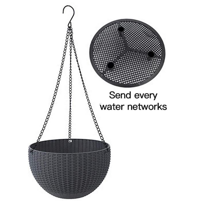 Wiszące kosze domowe ganki balkon wisząca donica dekoracyjne kosze doniczki doniczkowe łańcuch z tworzywa sztucznego wisząca donica s koszyk: Ciemny szary