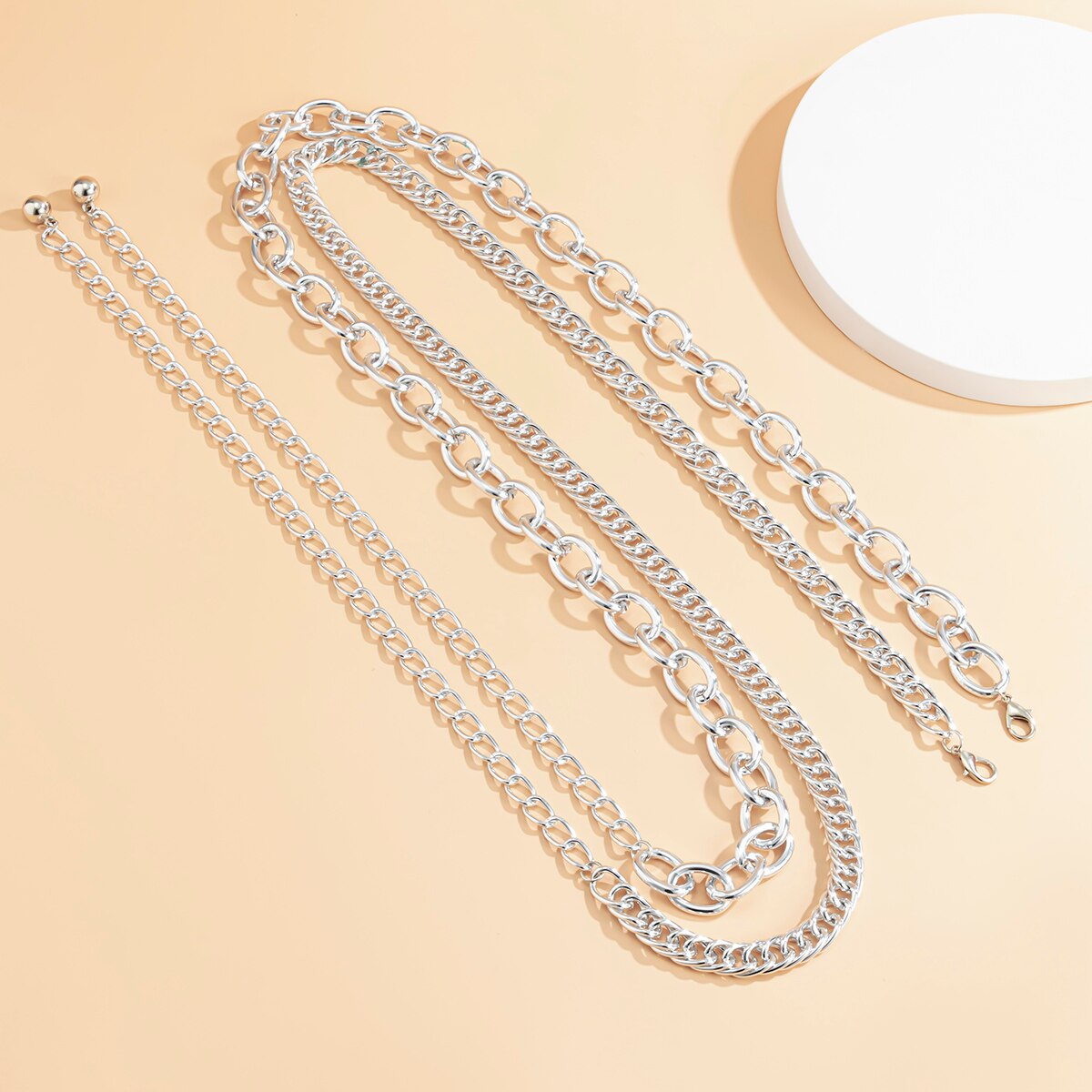 Shixin Gelaagde Dikke Metalen Ketting Riem Voor Vrouwen Mode Lange Taille Ketting Vrouwelijke Jurk Accessoires Riem Keten Lanyards