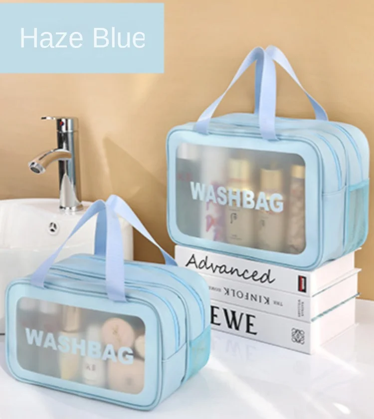Thick Dry-Wet Separation Partition Toiletry Bag Portable Double-Layer Cosmetic Storage Bag for Travel, Beach, Pool Bathing: green