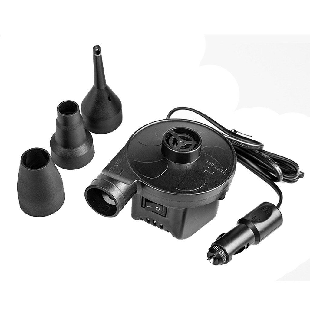 DC 12V Electric Air Pump 3 Nozzles Air compressor Universal Home Car Inflatable Pump For Air Mattress Swimming Ring Pool Air Bed