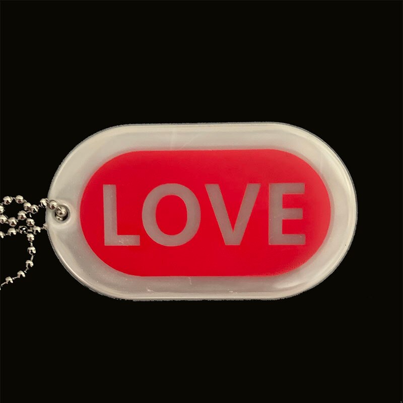 Reflektierende GLAUBE HOFFNUNG LIEBE anhänger charme tasche Christian kreative schlüsselring Für nacht fuß verkehr sicher: white love