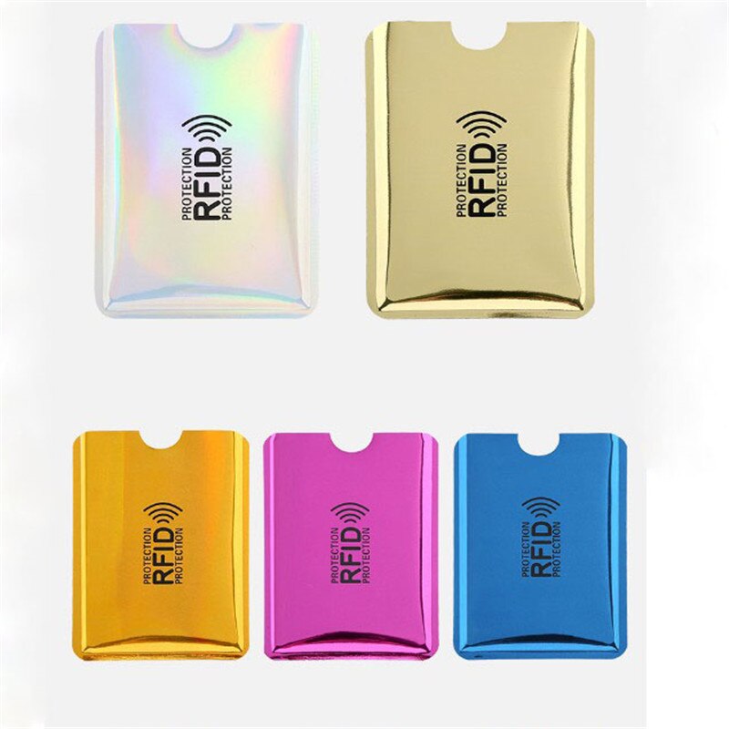 10Pcs Anti Rfid Colorful Blocking Reader Lock Card Holder Id Bank Card Case Protection Metal Aluminium foil Credit Card Holder