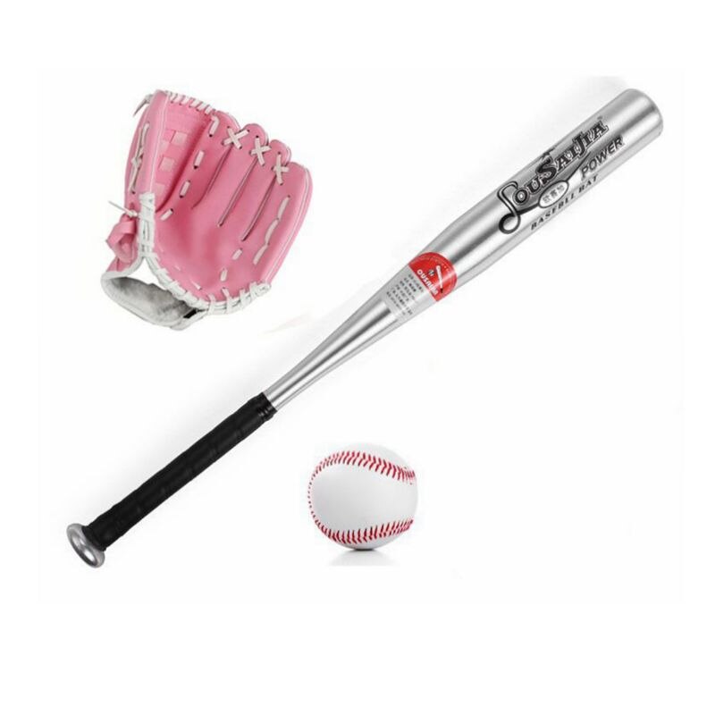 1Set Baseball Bat +Gloves + Ball Set for Kids 24inches bate Softball 10.5 inches Gloves For Child Educational Sports toy