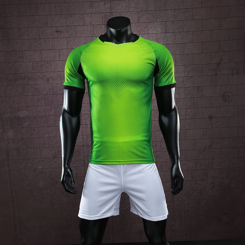 Survêtement fußball männer fußball uniformen sport anzüge erwachsene günstige fußball kit college nach fußball trikots neue: Green / 3XL