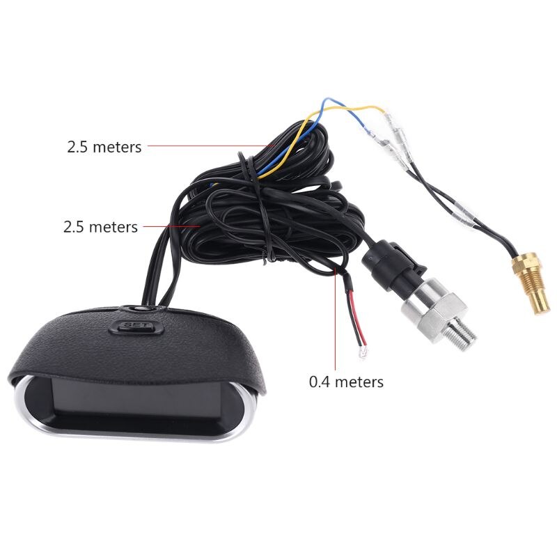 12V/24V Truck Car Oil Pressure Gauge + Temperature 10mm 1/8 NPT Sensor U4LB