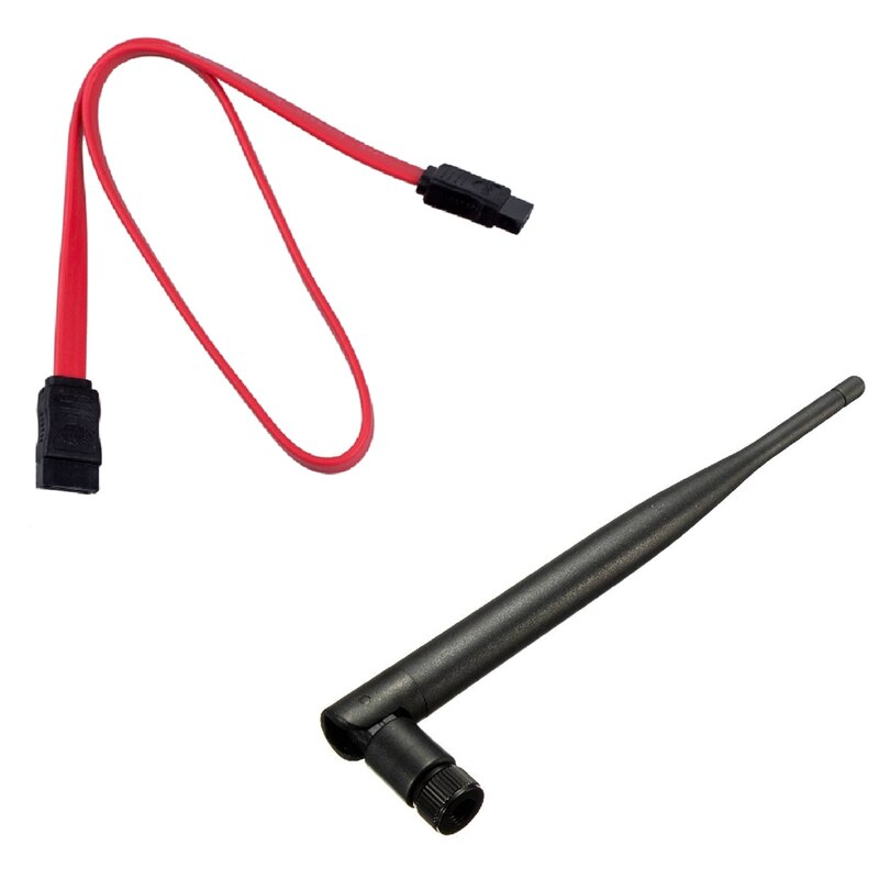 1 set 6in sata-strom-y-splitter-kabeladapter - stecker/buchse mit 50cm sata-datenkabeln & 1 stück 2.4 -ghz -5 -dbi-antennenverstärker