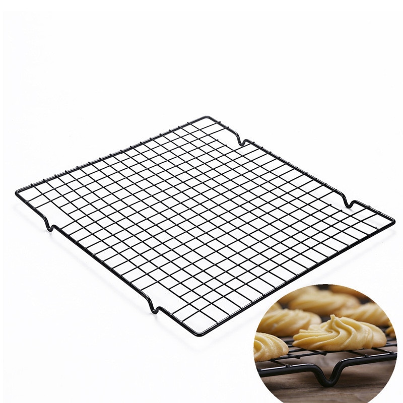 1pc rustfritt stål rist kjølebrett kake matte stativ stekeovn kjøkken baking pizza brød grille cookie kjeksholder hylle