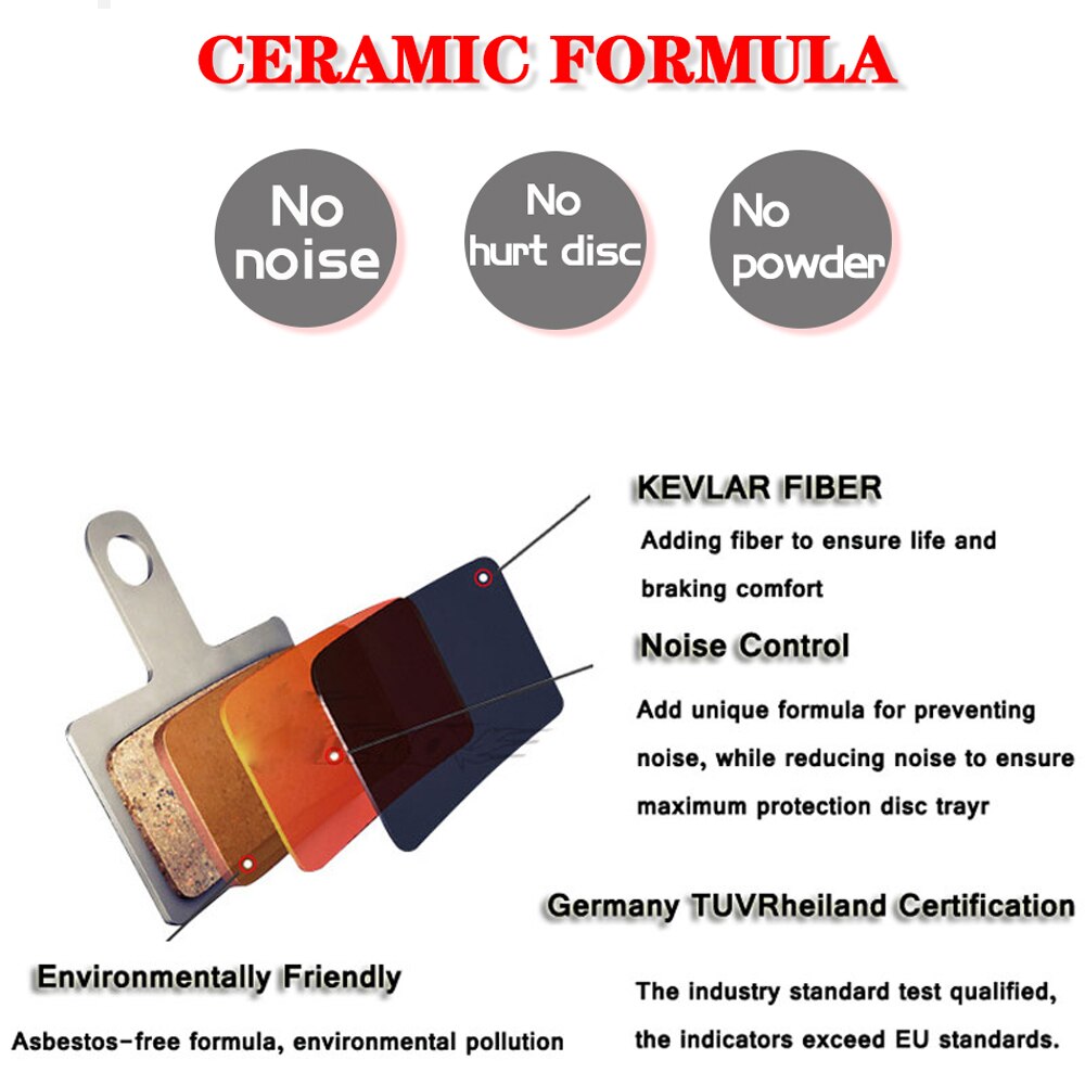 Bicycle Disc Brake Pads 4 Pairs MTB Bike Copper Semimetal Resin/ceramic/alloy Hydraulic Disc Brake Pads Bicycle Parts Replacemen