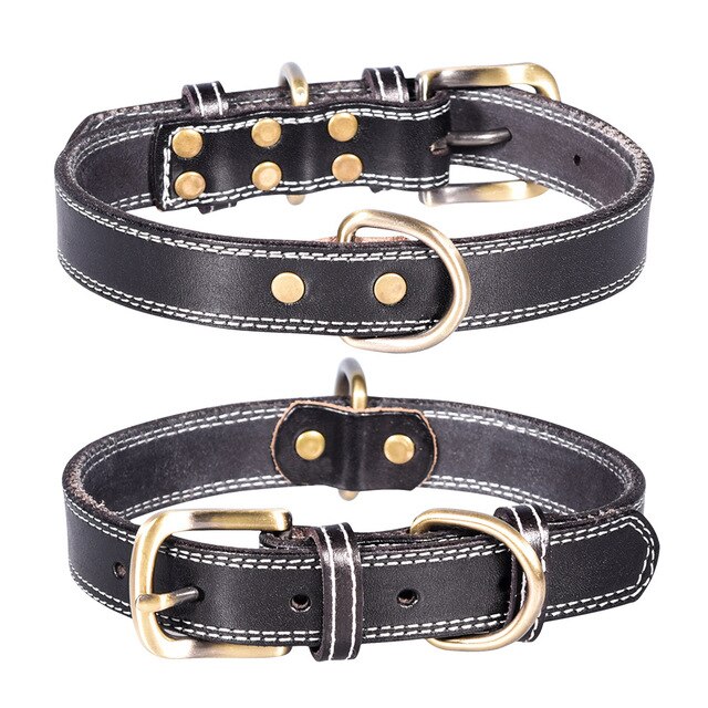 Heavy Duty Metal Chain Dog Lead With Leather Handle Long Strong Control Leash Outdoor Pet Traction Rope Anti Bite Chain: Black XS