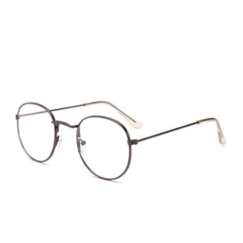 XojoX montura de gafas redondas de para hombre y mujer, monturas de gafas ópticas Unisex transparentes, gafas clásicas doradas: gun