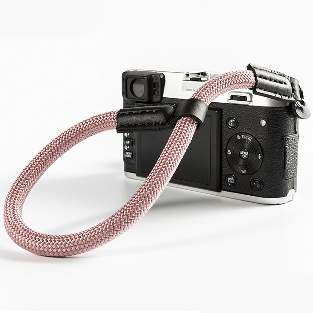 Håndledsrem til digitalkamera kamera tilbehør håndlavet nylon digitalkamera håndledsrem greb paracord flettet armbånd: Lyserød