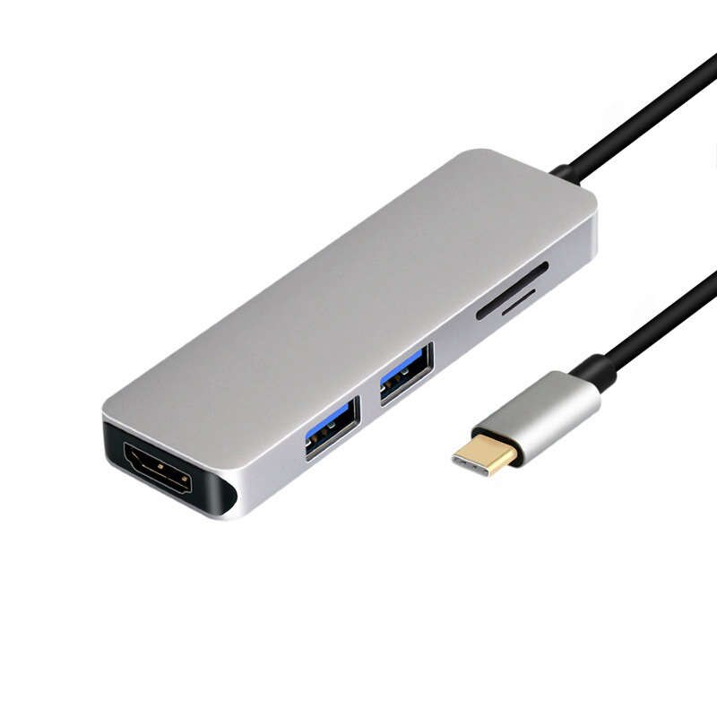 ULT-BEST 5-In-1 2 Usb Port Typ-C Hub Docking Station Unterstützung 4K x 2K Hdmi Sd/Tf Kartenleser Adapter Aluminium Legierung Multi-Funktionell Eingerichteten