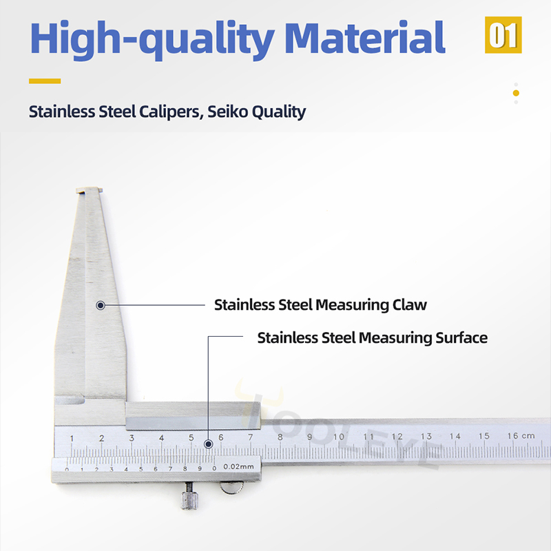 30-300mm Inner Groove Vernier Caliper Stainless Steel Long Jaw Inner Measuring Calipers Inner Diameter Measuring Tool 26-200mm