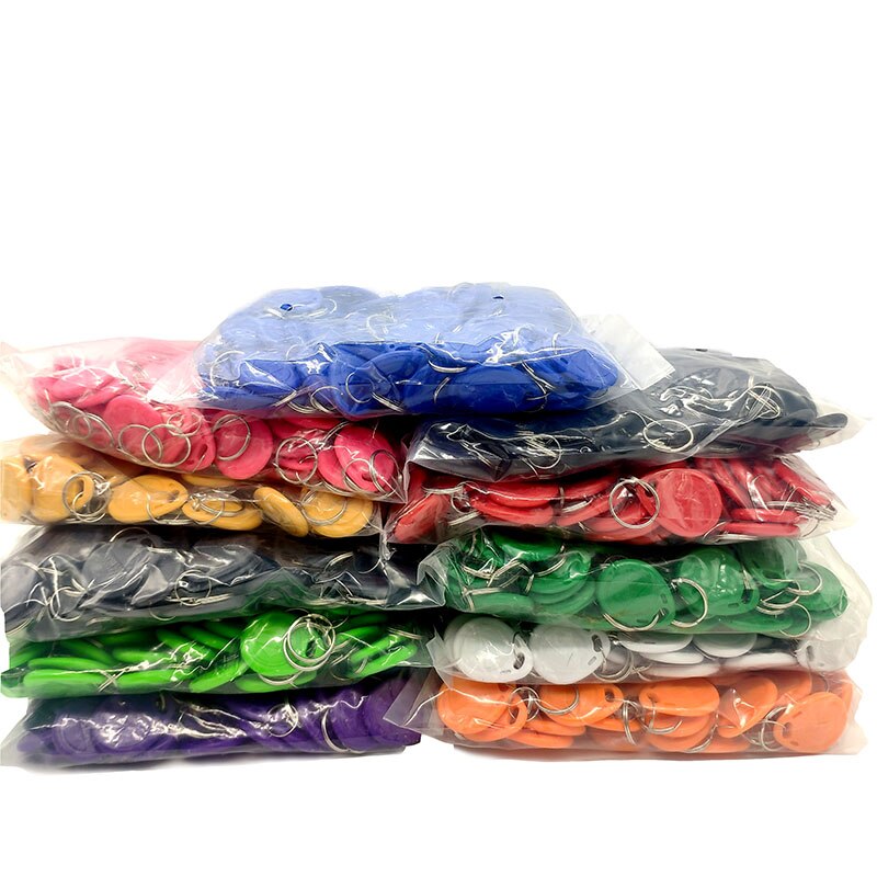 100 Stuks Rfid Tag 125 Khz Proximity Kaart Rfid Keyfobs Sleutelhanger Toegangscontrole Smart Card 11 Kleuren Keyfob