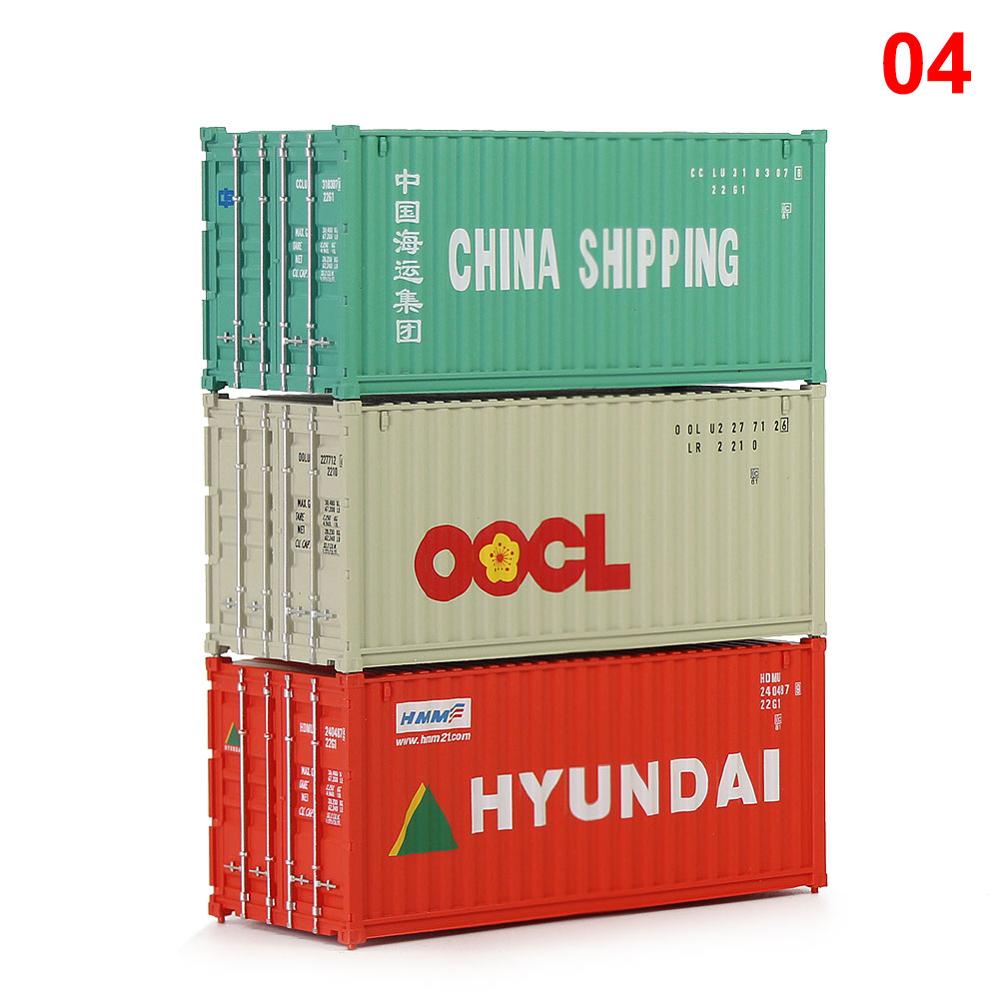 3pcs/6pcs Mixed Different 20ft Freight Container HO Scale Model Train Accessories 1:87 20 Foot Container C8726: 04-3pieces