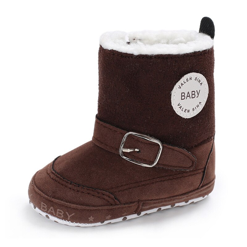Winter Baby Jongens Meisjes Boot Rusland Winter Zuigelingen Warm Houden Schoenen Faux Fur Baby Booties Suède Baby Mocassins Laarzen: dark brown / 2