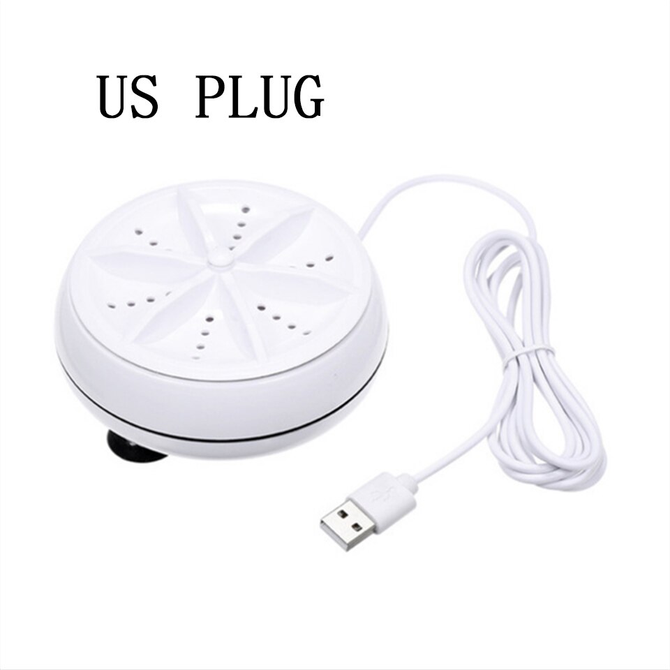 Yj Mini Washing Machine Portable Ultrasonic Turbine Removes Dirt Washer USB Cable for Travel Home Business Trip Laundry Tub: B Automatic US Plug