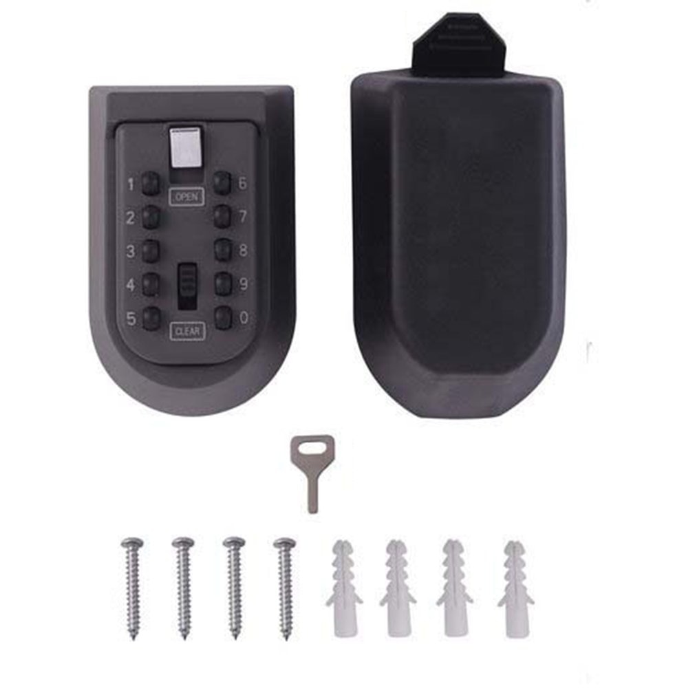 Outdoor Wall Mount Spare Key Safe Box Lock Holder Water Weatherproof Push Button Combination Mounted Key Storage Security Lock