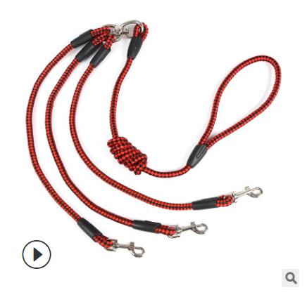 Heavy Duty 3 Way Dog Coupler Leash Splitter Triple No Tangle Nylon Pet Leash For Walking Three Dogs 3 In 1 Traction Rope: Default Title