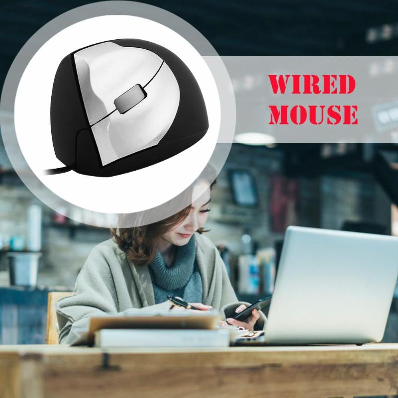 Wired Mouse Multi-function 3 Buttons USB Wired 1000 DPI Left Hands Mice Optical Vertical Office Mouse for Windows/Mac