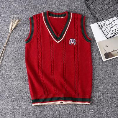Jule rød sweater japansk jk uniform løs sweater/vest pullover vest blød pige pige par efterår og vinter toppe