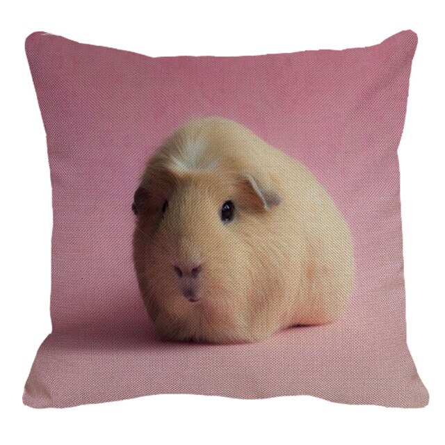 XUNYU świnka morska poszewka na pościel domowa sofa kwadratowa poszewka na poduszkę zwierząt wzór dekoracyjne poszewki na poduszki 45X45cm BZ214: 2